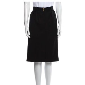 Black Chanel knee length skirt